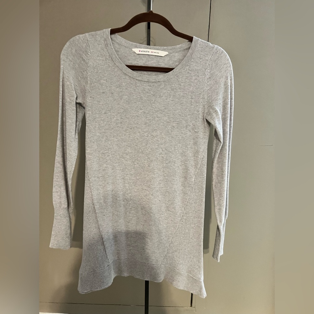 Athleta gray sweater tunic top xxs